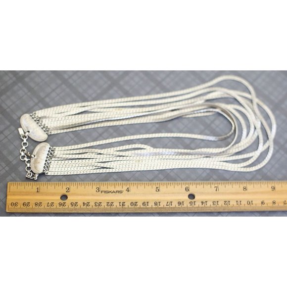 Vintage Silver Tone Lovely Multi Strand Necklace by Monet, 16 Inches G38 - Picture 3 of 3